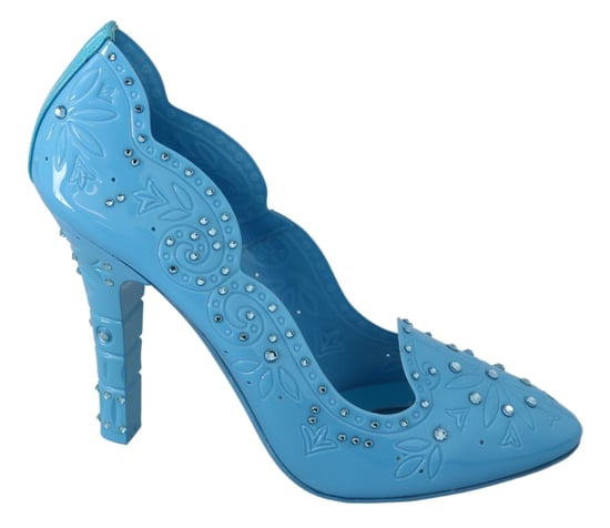 Dolce & Gabbana Blaue Kristallblumen CINDERELLA Absatzschuhe - Image 1