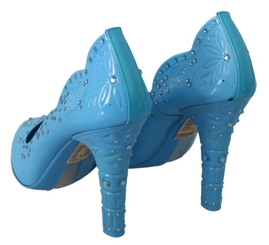 Dolce & Gabbana Blaue Kristallblumen CINDERELLA Absatzschuhe - Image 6
