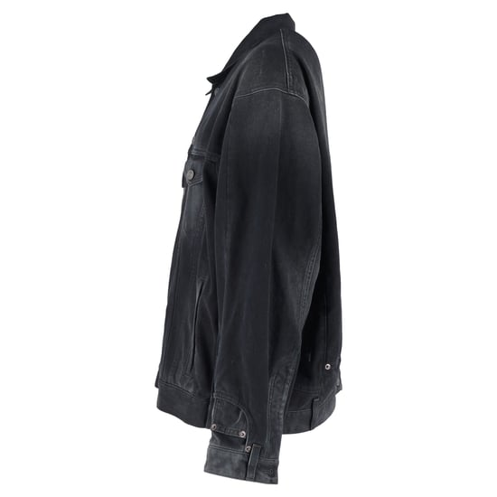 Balenciaga Gewaschene Dekonstruierte Jeansjacke aus schwarzer Baumwolle - Image 2