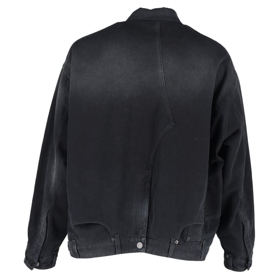 Balenciaga Gewaschene Dekonstruierte Jeansjacke aus schwarzer Baumwolle - Image 3