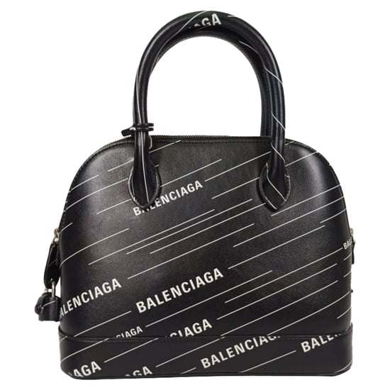 Balenciaga Kleine Logo Ville Bedruckte Tasche aus schwarzem Leder - Image 2