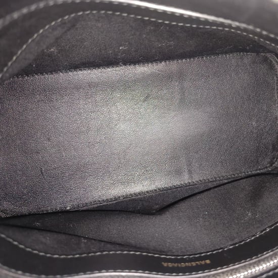 Balenciaga Kleine Logo Ville Bedruckte Tasche aus schwarzem Leder - Image 6