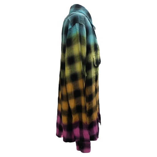 Celine Batik-Karierter Flanellhemd aus mehrfarbiger Baumwolle - Image 4