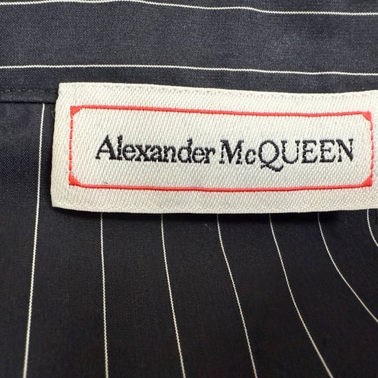 Alexander McQueen Besticktes Nadelstreifenhemd aus schwarzer Baumwolle - Image 4
