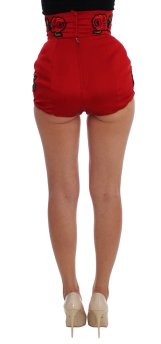 Dolce Gabbana Blumenbestickte High-Waist-Shorts - Image 2