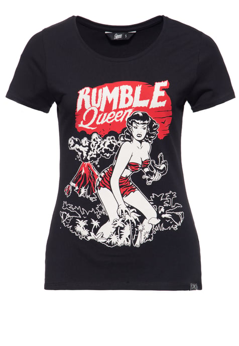 Queen Kerosin Damen QUEEN KEROSIN T-Shirt im Vintage Look Rumble Queen - Image 1
