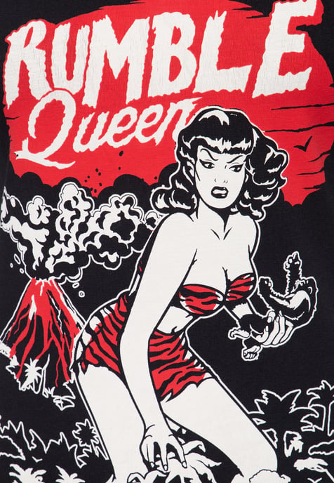 Queen Kerosin Damen QUEEN KEROSIN T-Shirt im Vintage Look Rumble Queen - Image 4