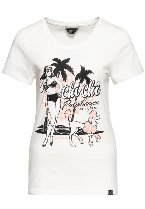 Queen Kerosin Damen T-Shirt Chi Chi Beach Poodle - Image 1