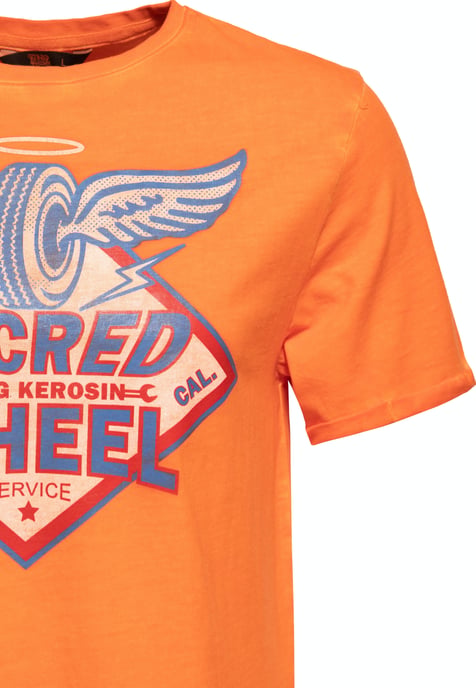 King Kerosin Herren Oil Washed T-Shirt Sacred Wheel - Image 4