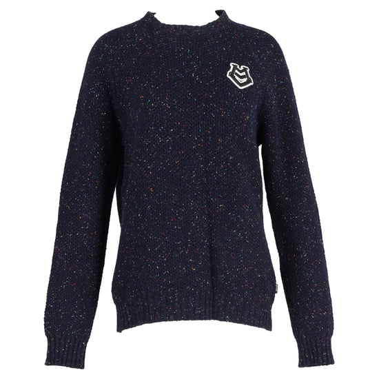 Moschino Logo-Patch-Pullover aus navyblauer Wolle - Image 1