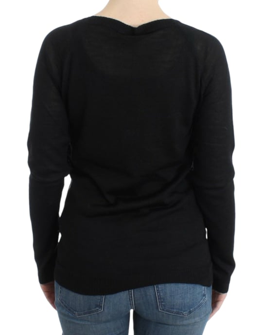 V-Ausschnitt Gestreifter Strickpullover - Image 3