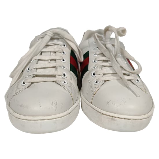 Gucci Ace Bee Low-Top-Sneaker aus weißem Leder - Image 2