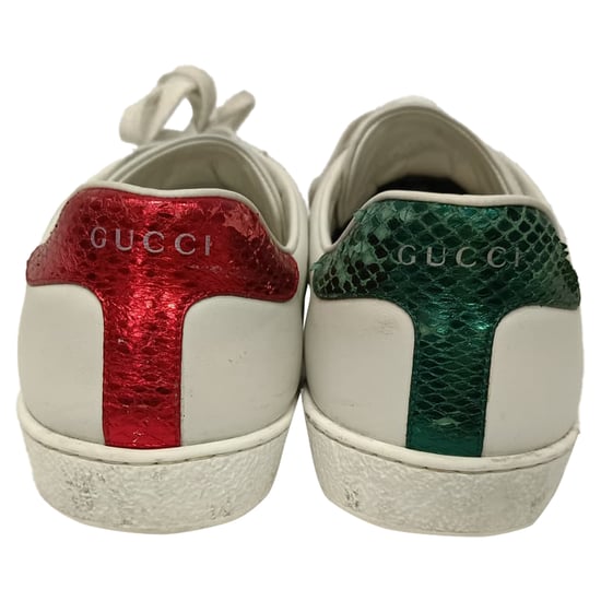 Gucci Ace Bee Low-Top-Sneaker aus weißem Leder - Image 3