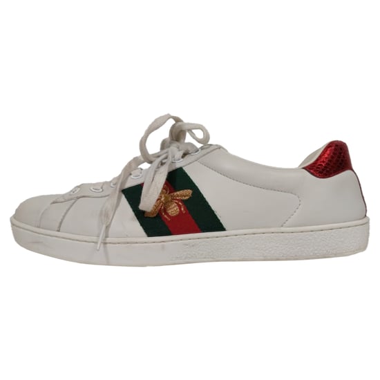 Gucci Ace Bee Low-Top-Sneaker aus weißem Leder - Image 4