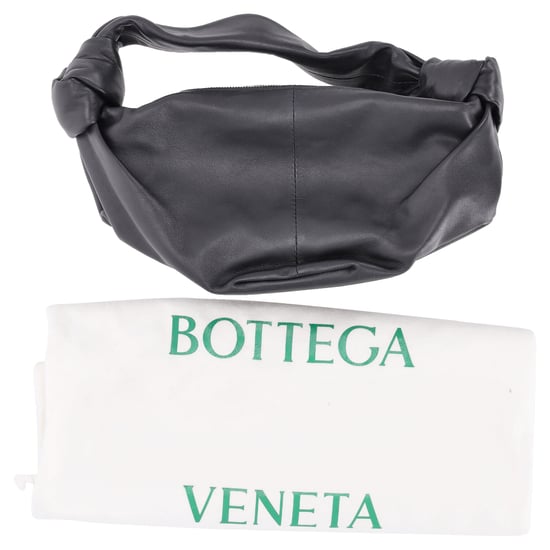 Bottega Veneta Double Knot Teen Schultertasche aus schwarzem Leder - Image 6