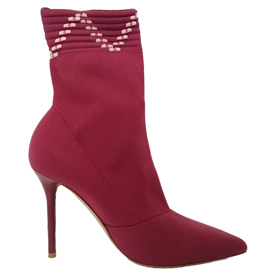Malone Souliers Mariah Ankle Boots aus burgunderfarbener Baumwolle - Image 1