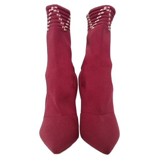 Malone Souliers Mariah Ankle Boots aus burgunderfarbener Baumwolle - Image 2