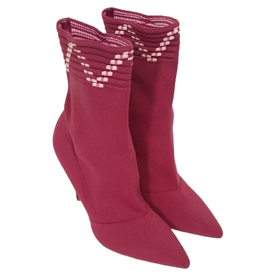 Malone Souliers Mariah Ankle Boots aus burgunderfarbener Baumwolle - Image 5