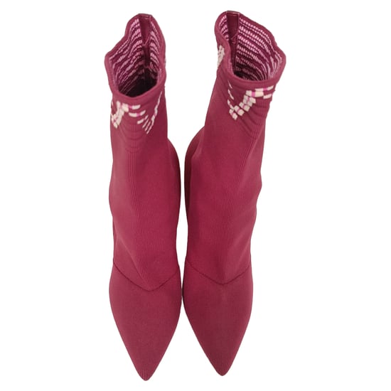 Malone Souliers Mariah Ankle Boots aus burgunderfarbener Baumwolle - Image 6