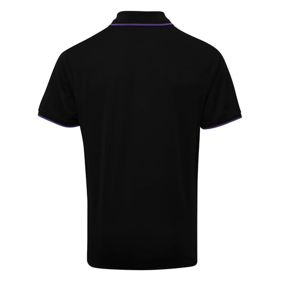 Premier Herren Contrast Coolchecker Poloshirt (Schwarz/Violett) - Image 2