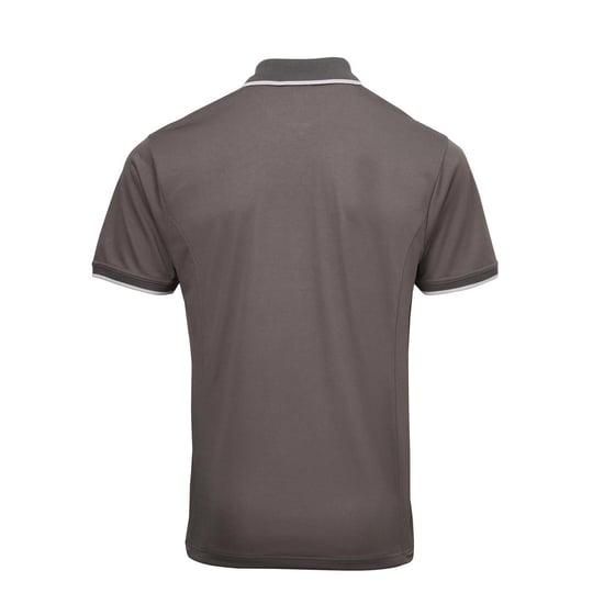 Premier Herren Contrast Coolchecker Poloshirt (Dunkelgrau/Silber) - Image 2