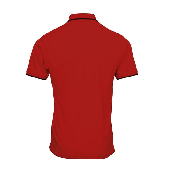 Premier Herren Contrast Coolchecker Poloshirt (Rot/Schwarz) - Image 2