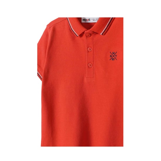 Minoti - Poloshirt für Baby-Jungs, Mit kontrastfarbenen Streifen (Rot) - Image 3