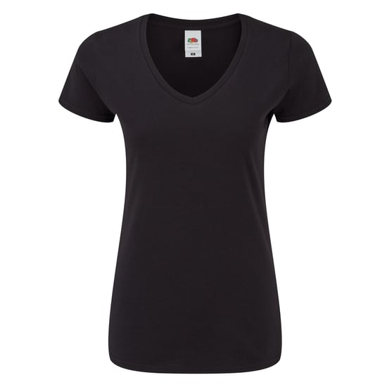 Fruit of the Loom - "Iconic" T-Shirt V-Ausschnitt für Damen (Schwarz) - Image 1