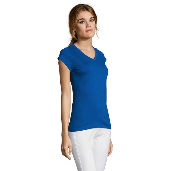 SOLS - "Moon" T-Shirt V-Ausschnitt für Damen (Königsblau) - Image 3