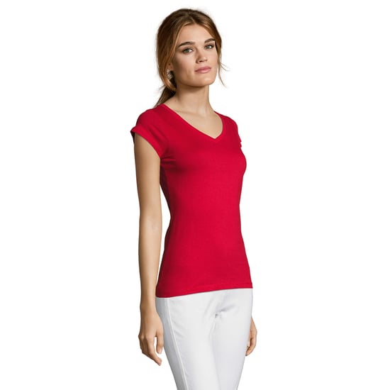 SOLS - "Moon" T-Shirt V-Ausschnitt für Damen (Rot) - Image 2