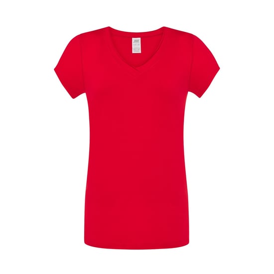 JHK - "Sicilia" T-Shirt für Damen, V-Ausschnitt (Rot) - Image 1