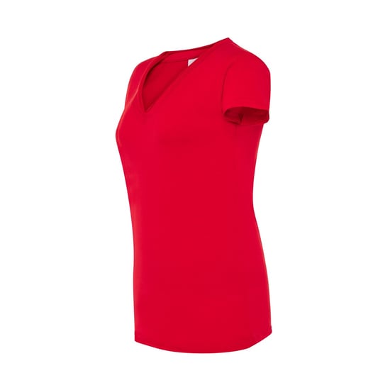 JHK - "Sicilia" T-Shirt für Damen, V-Ausschnitt (Rot) - Image 3