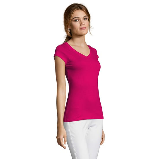 SOLS - "Moon" T-Shirt V-Ausschnitt für Damen (Fuchsie) - Image 3