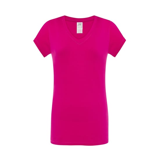 JHK - "Sicilia" T-Shirt für Damen, V-Ausschnitt (Fuchsie) - Image 1