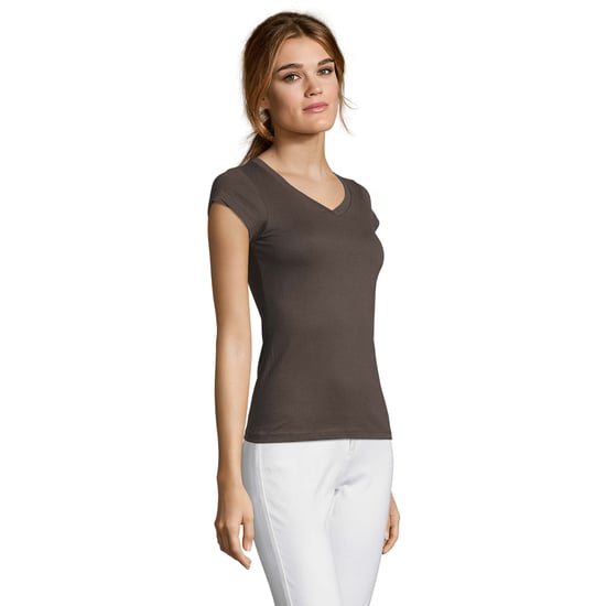 SOLS - "Moon" T-Shirt V-Ausschnitt für Damen (Dunkelgrau unifarben) - Image 3