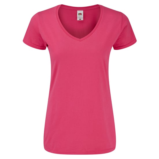 Fruit of the Loom - "Iconic" T-Shirt V-Ausschnitt für Damen (Fuchsie) - Image 1