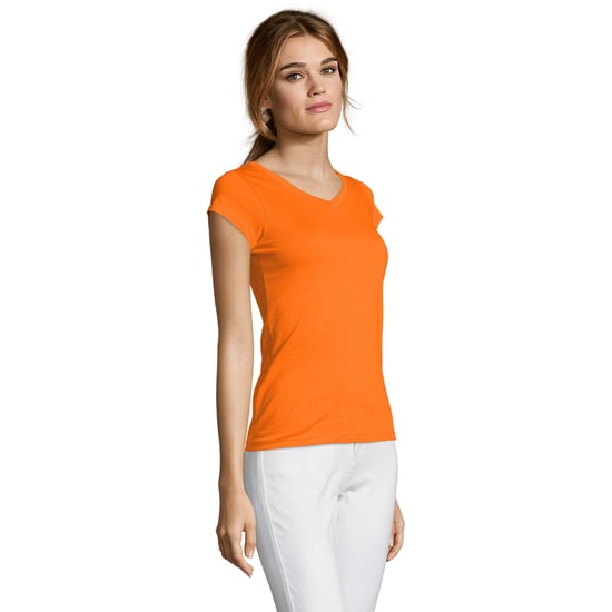SOLS - "Moon" T-Shirt V-Ausschnitt für Damen (Orange) - Image 3