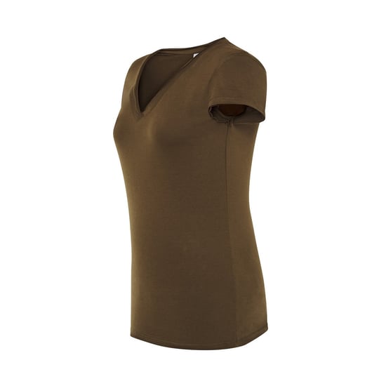 JHK - "Sicilia" T-Shirt für Damen, V-Ausschnitt (Khaki) - Image 3