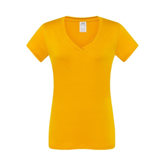 JHK - "Sicilia" T-Shirt für Damen, V-Ausschnitt (Senf) - Image 1