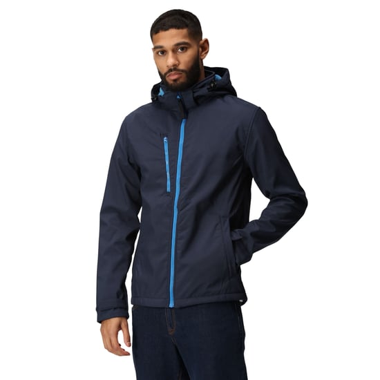 Regatta - "Venturer" Softshelljacke mit Kapuze für Herren (Marineblau/Graublau) - Image 3