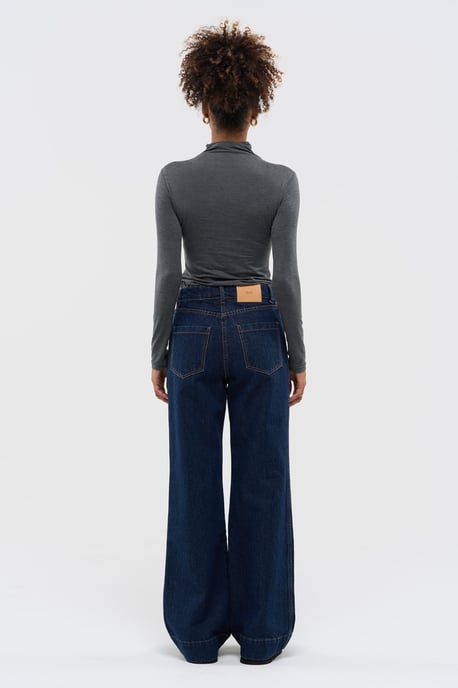 BENU Damen Dunkelblaue Wide Leg Jeans - Image 2