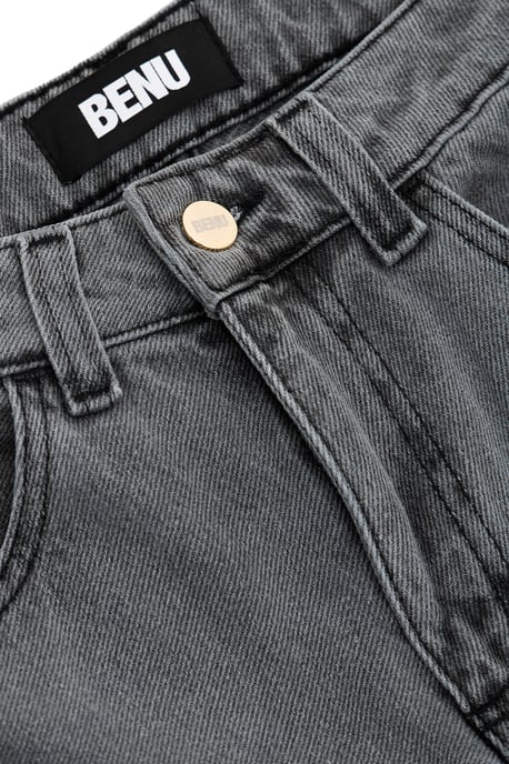 BENU Damen Graue Straight Leg Jeans - Image 6