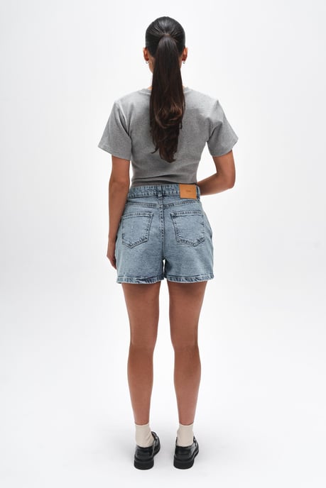 BENU Damen Blau Graue Denim Shorts - Image 2