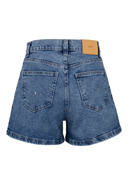 BENU Damen Blau Graue Denim Shorts - Image 4