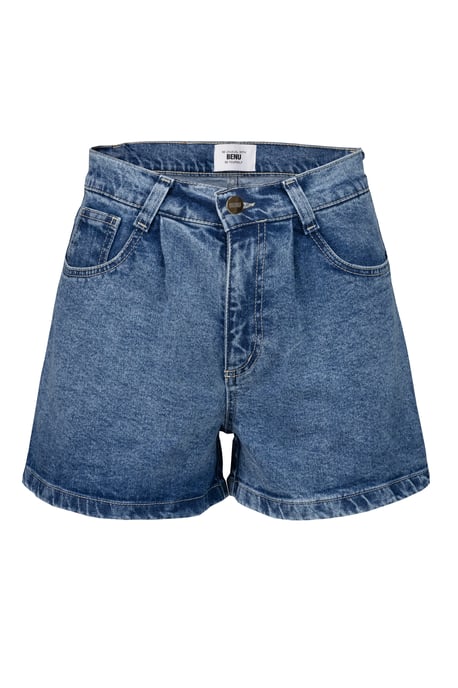 BENU Damen Blau Graue Denim Shorts - Image 6