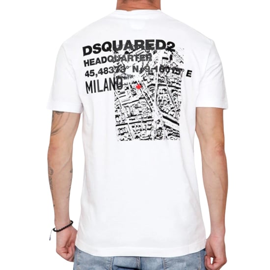 Dsquared2 Cool Fit Headquarters Weißes T-shirt - Image 4