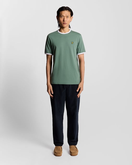 Lyle & Scott Ringer-Baumwoll-T-Shirt mit Rundhalsausschnitt – Grün - Image 2