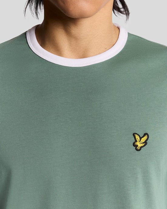 Lyle & Scott Ringer-Baumwoll-T-Shirt mit Rundhalsausschnitt – Grün - Image 3