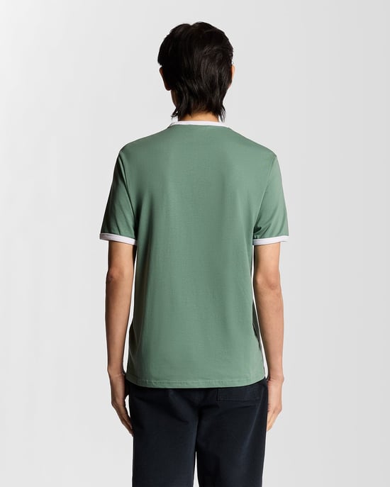 Lyle & Scott Ringer-Baumwoll-T-Shirt mit Rundhalsausschnitt – Grün - Image 4