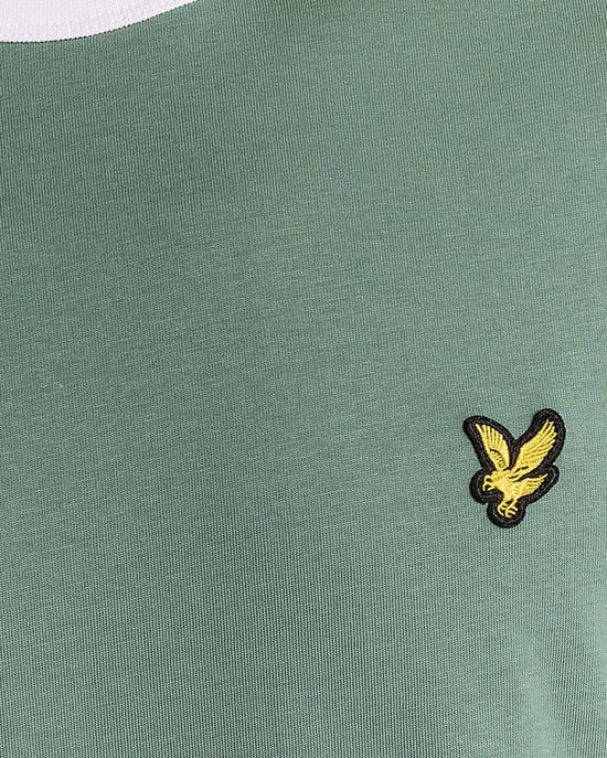 Lyle & Scott Ringer-Baumwoll-T-Shirt mit Rundhalsausschnitt – Grün - Image 6